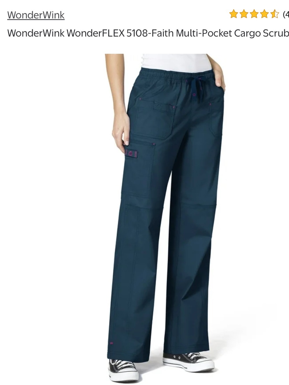 NWT women's Scrub pants WonderWink scrubs 3X Blue 5108 CRB